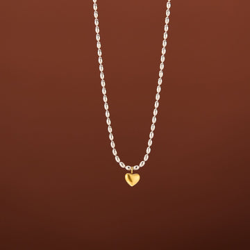 Fashion Design Gold And Silver Two-color Niche Love Necklace