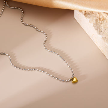 Fashion Design Gold And Silver Two-color Niche Love Necklace