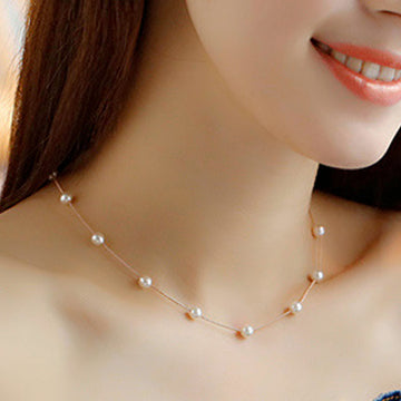Minimal Pearl Choker Necklace