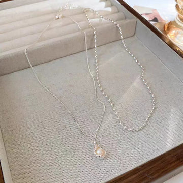 French Minimalist Irregular Pearl Necklace Women's Light Luxury