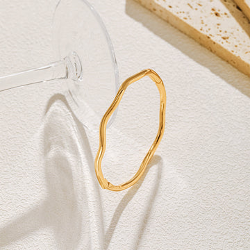 Simple Gold Bangle Bracelet, Minimalist Gold Jewelry for Everyday Wear