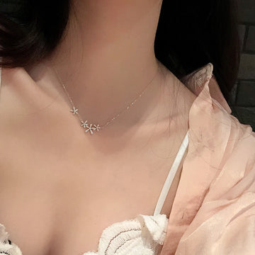 Minimal Flower Necklace – Sterling Silver S925